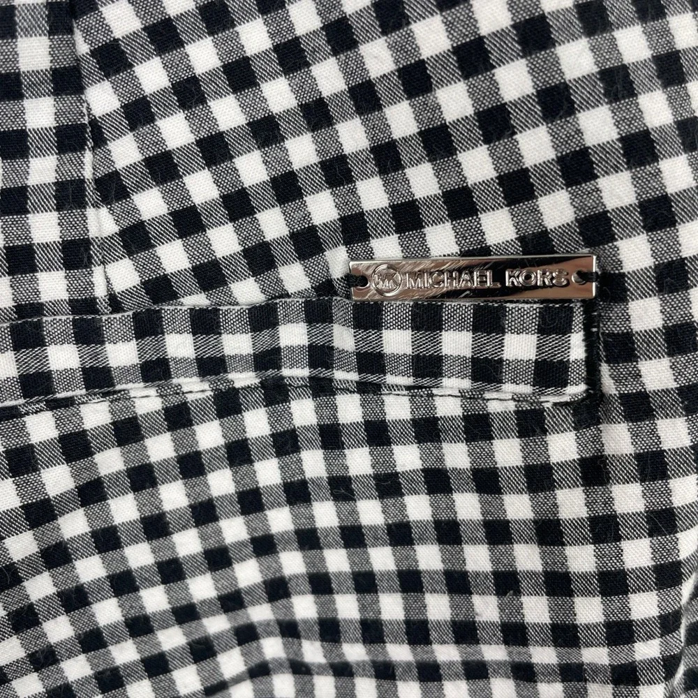 MICHAEL Michael Kors Gingham Cropped Pants Women's Size 14 Black White Check